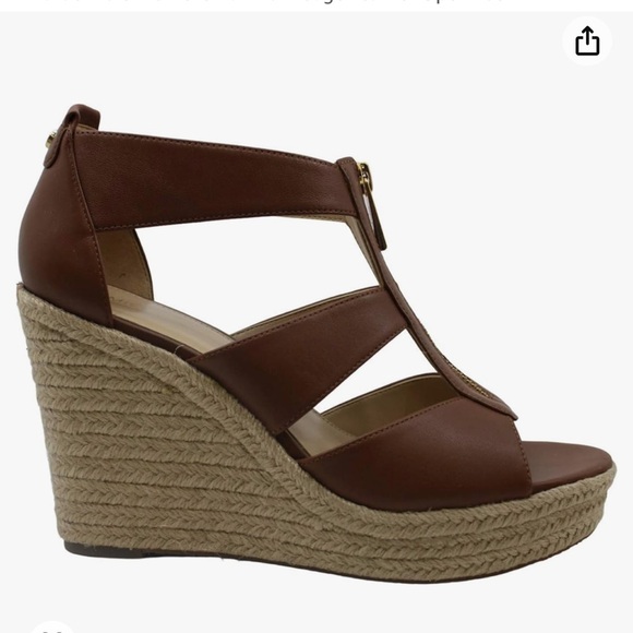 Michael Kors Damita Leather platform wedges sz 9.5 NWOT - Picture 3 of 14